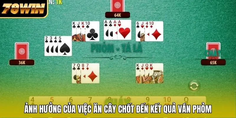 Ảnh hưởng của việc ăn cây chốt đến kết quả ván Phỏm Ảnh hưởng của việc ăn cây chốt đến kết quả ván Phỏm